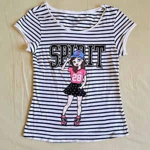 Striped “SPIRIT” tee